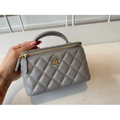 Borsa a mano Chanel Original piccola classica a catena AP2199 grigia
