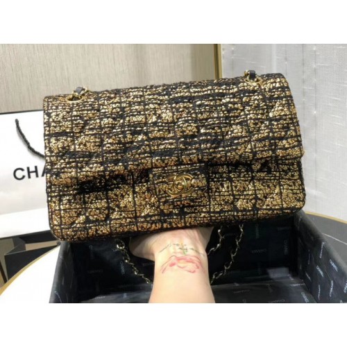 Borsa con patta Chanel Original Twill morbido A01112 oro