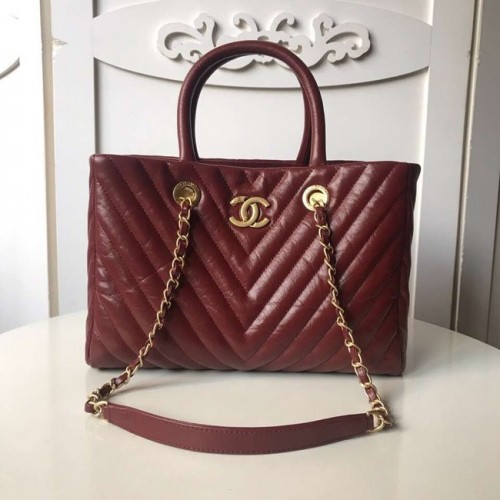 Chanel Borsa shopping grande originale A57974 Bordeaux