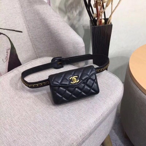 Marsupio Chanel Original pelle di pecora 4771 nero