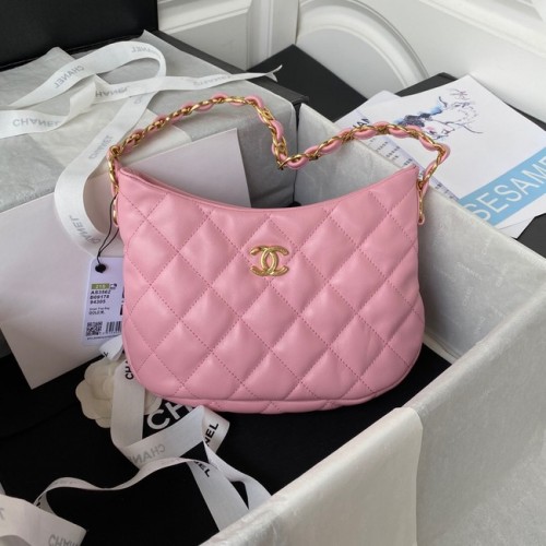 BORSA PICCOLA Chanel Pelle di agnello Metallo tono oro AS3562 ROSA