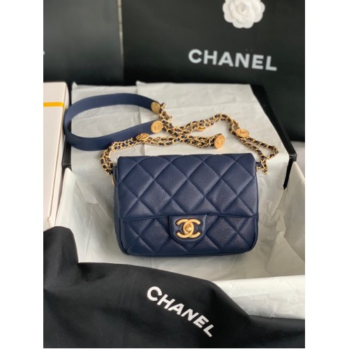 BORSA PICCOLA CON PATTA Chanel AS3369 Blu Reale