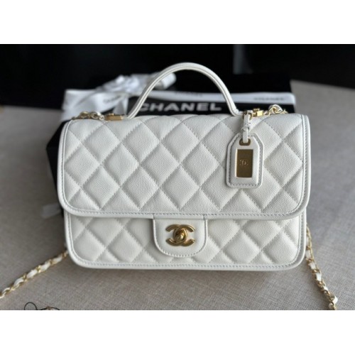 Chanel BORSA PATTA PICCOLA CON MANICO ALTO AS3653 bianco