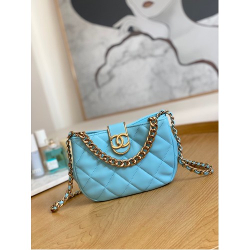 Chanel BORSA HOBO PICCOLA AS3475 Azzurro