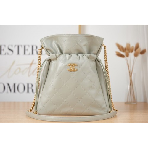 Borsa a tracolla Chanel PICCOLA in pelle di agnello AS2986 grigia