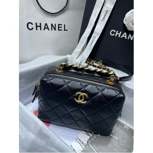Pelle di pecora Chanel AS1267 Metallo tono oro nero