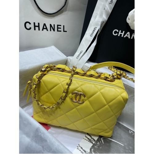 Pelle di pecora Chanel AS1267 metallo tono oro giallo