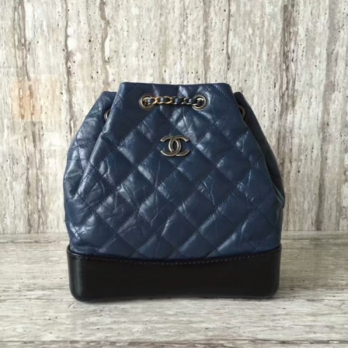 Zaino in pelle di montone Chanel 93825 blu