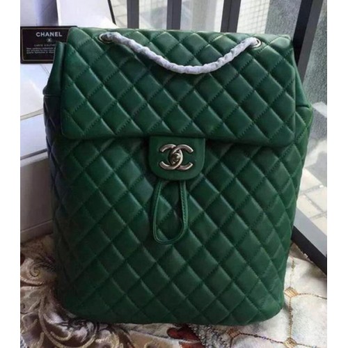 Zaino in pelle di montone Chanel A91121 verde