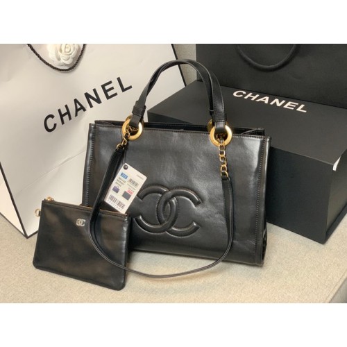 Borsa a tracolla in pelle di pecora Chanel AS3128 nera