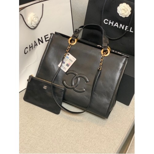 Borsa a tracolla Chanel in pelle di pecora AS3129 nera