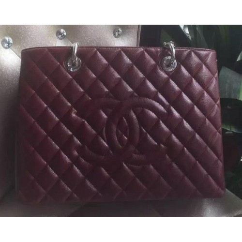 Borsa Shopper Chanel Pelle Di Vitello Originale A95021 Bordeaux