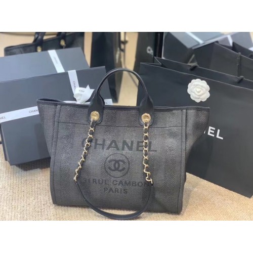 Borsa shopping Chanel A66941 blu scuro