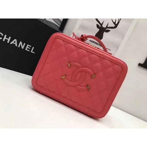 Borsa a tracolla Chanel in pelle di vitello originale CHA1812 rossa