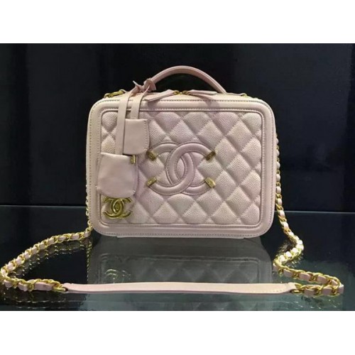 Borsa a tracolla Chanel in pelle di vitello originale CHA6678 rosa