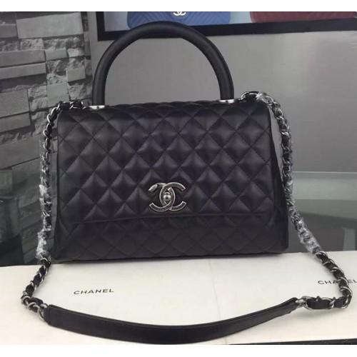 Chanel Tote Bag a tracolla originale in pelle di vitello A7776 nera