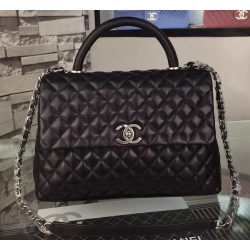 Chanel Tote Bag a tracolla originale in pelle di vitello A7777 nera