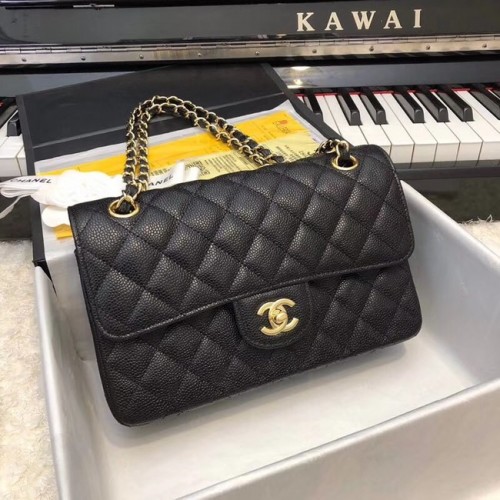 Borsa a mano classica piccola Chanel A01113 nera