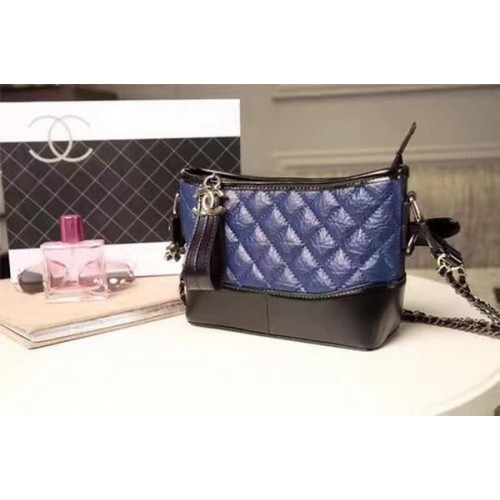 Borsa a tracolla Chanel piccola in pelle di montone A93825 blu
