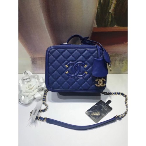 Chanel Vanity Case originale A93343 blu
