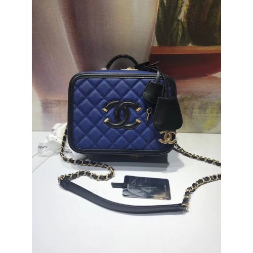 Chanel Vanity Case originale A93343 blu