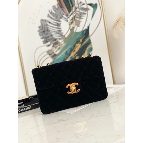 BORSA PATTA Chanel Velvet AS8825 nera