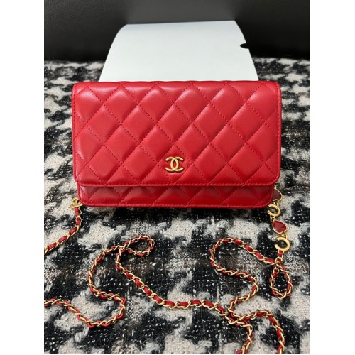 Chanel PORTAFOGLIO CON CATENA AP3035 rosso