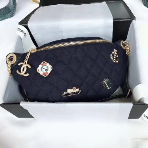 Marsupio originale Chanel A57869 blu navy