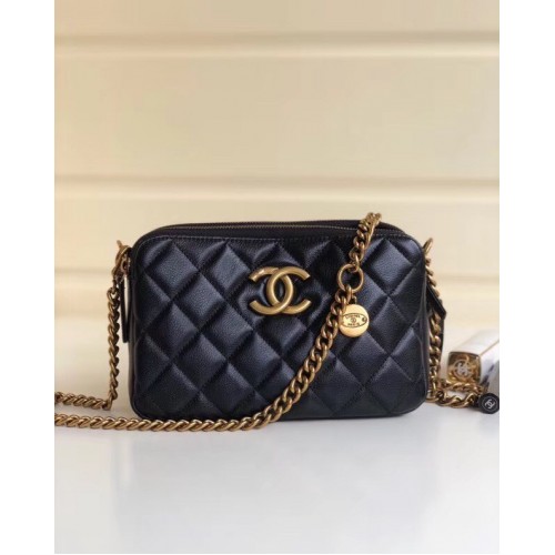 Pochette classica Chanel con catena A94105 nera