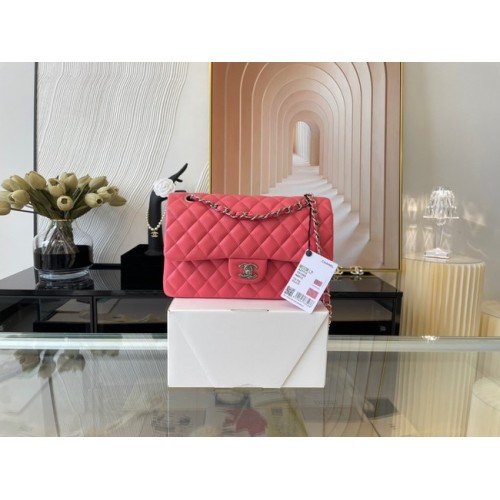 Borsa classica Chanel Pelle di agnello e metallo argento 01112 rosa