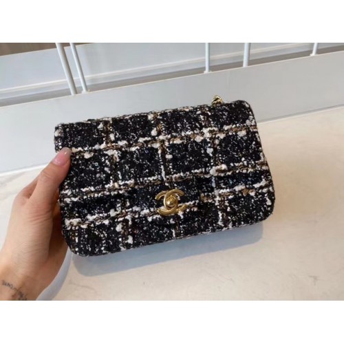 Chanel borsa classica Tweed Gold-Tone Metal A01116-2