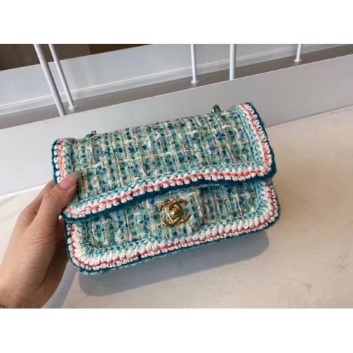 Chanel borsa classica Tweed Gold-Tone Metal A01116-4