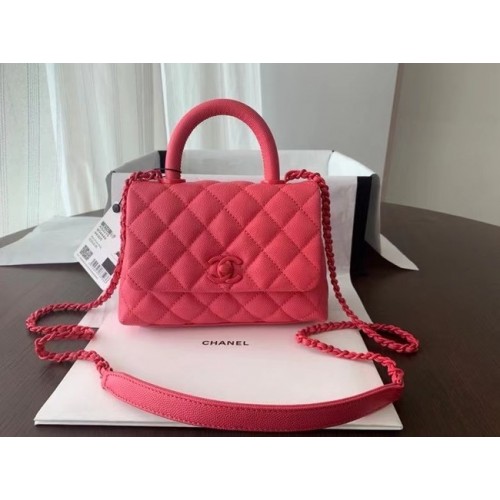 Borsa Chanel Coco mini flap con manico superiore AS2215 rosa