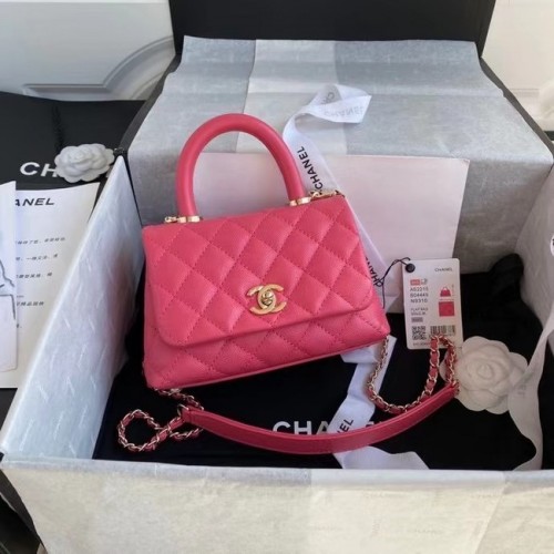 Borsa Chanel Coco mini patta con manico superiore AS2215 rosa