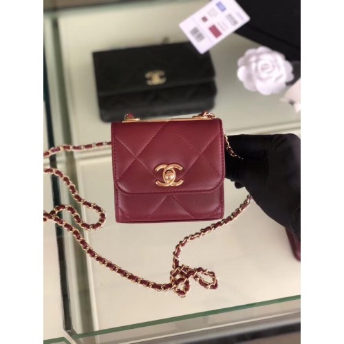 Borsa con patta Chanel pelle di agnello metallo tono oro 3797 violaceo