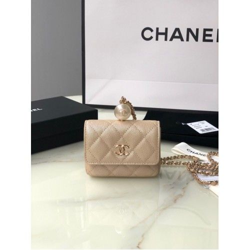 Portamonete Chanel patta con catena AP2119 oro