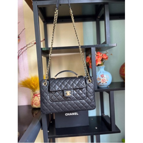 Borsa a tracolla Chanel in pelle di agnello AS3335 nera