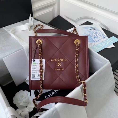 Borsa a tracolla in pelle Chanel AS2750 Vino