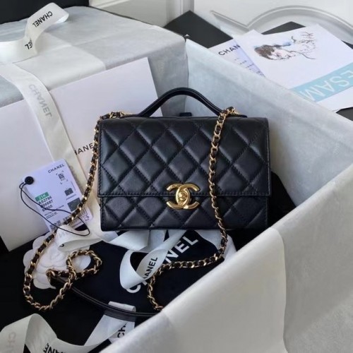 Borsa a tracolla in pelle Chanel AS2796 nera