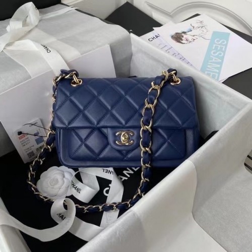 Chanel Borsa a tracolla in pelle AS2798 blu