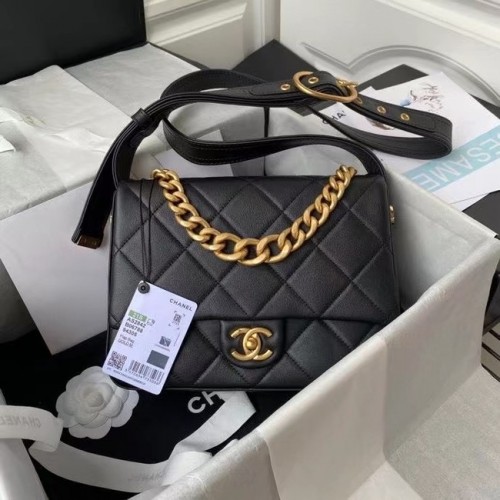 Borsa a tracolla in pelle Chanel AS2842 nera