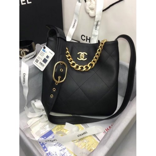 Borsa a tracolla in pelle Chanel AS2844 nera