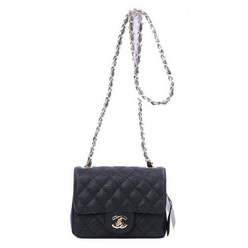 Chanel mini borsa con patta classica modelli Cannage neri 1115 oro