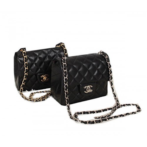 Borsa Chanel mini classica con patta in pelle originale CHA1115 nera