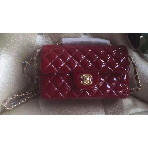 Chanel mini Classic Flap Bag Original Patent A1116 Vino