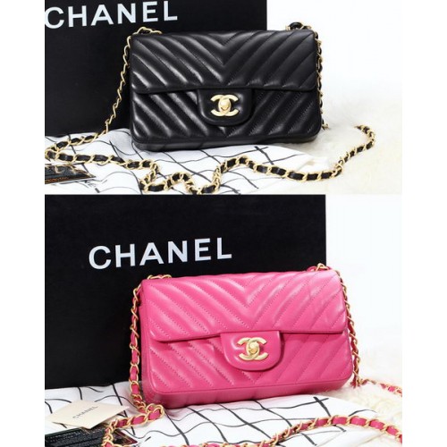 Borsa Chanel mini classica con patta originale in pelle di pecora CHA1116 oro