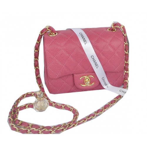 Borsa Chanel mini classica con patta Rose Cannage Pattern 1115 Gold