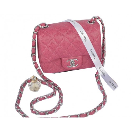 Chanel mini borsa con patta classica Rose Cannage modello 1115 argento