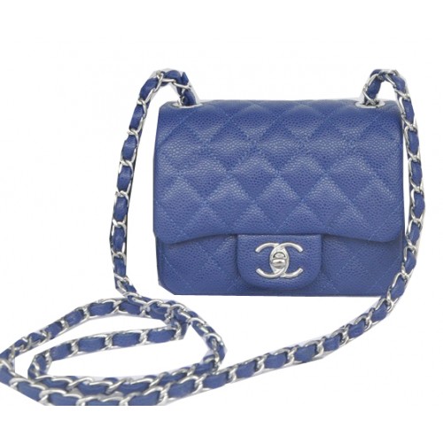 Chanel mini borsa con patta classica modello Royal Cannage 1115 argento