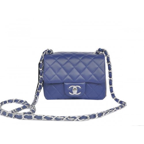 Chanel mini Classic Flap Bag Royal Original Sheekskin CHA1115 Argento